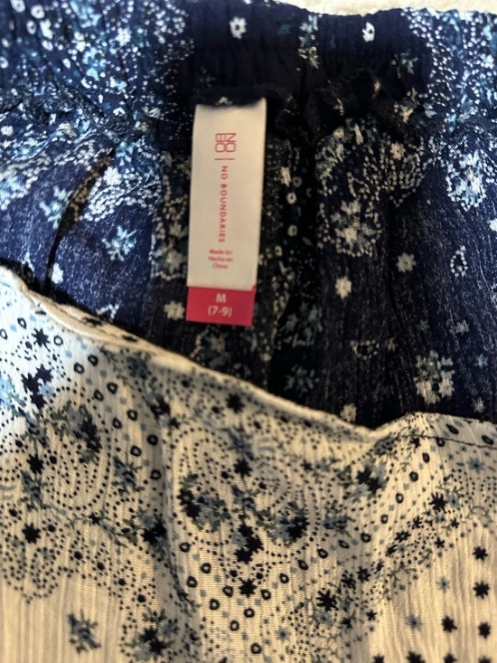 No Boundaries Pants - No Boundaries Blue and White Printed summer pants